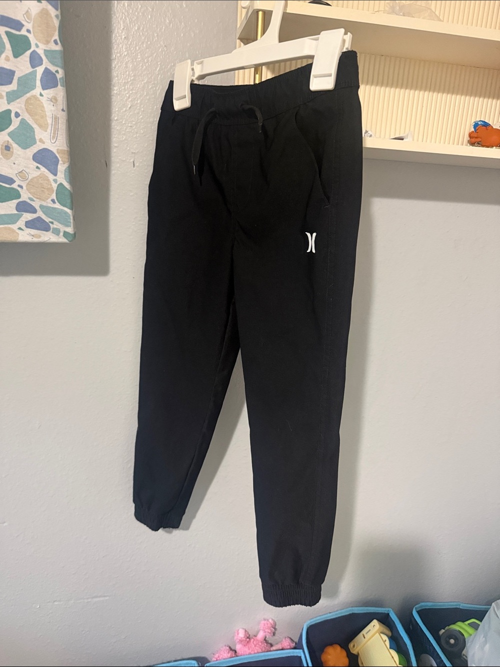 Hurley Black Jogger Pants with White Logo